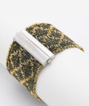 Bracciale ROMBO in Argento 925 bagno oro Giallo 18Kt. Tessuto: Seta Militare