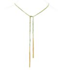 Collana TWIST in Argento 925 bagno oro Giallo 18Kt. Tessuto: Seta Smeraldo