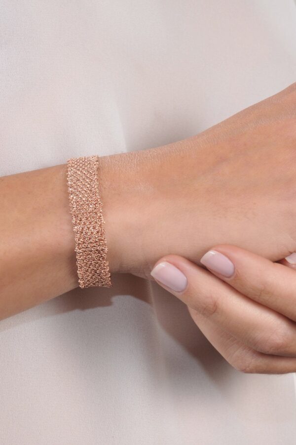 Bracciale EXTRA DRY 1 CM in Argento 925 bagno oro Rosa 14 Kt.