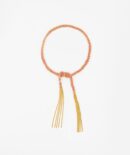 Bracciale TWIST in Argento 925 bagno oro Giallo 18Kt. Tessuto: Seta Rosa