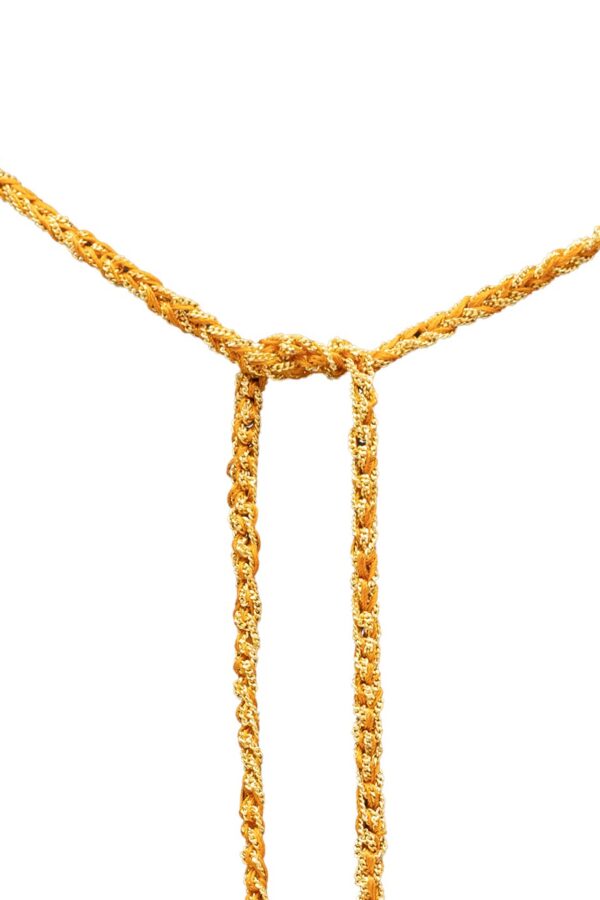 Collana TWIST in Argento 925 bagno oro Giallo 18Kt. Tessuto: Seta Arancio