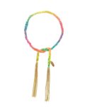 Bracciale TWIST in Argento 925 bagno oro Giallo 18Kt. Tessuto: Seta Multicolor Fluo