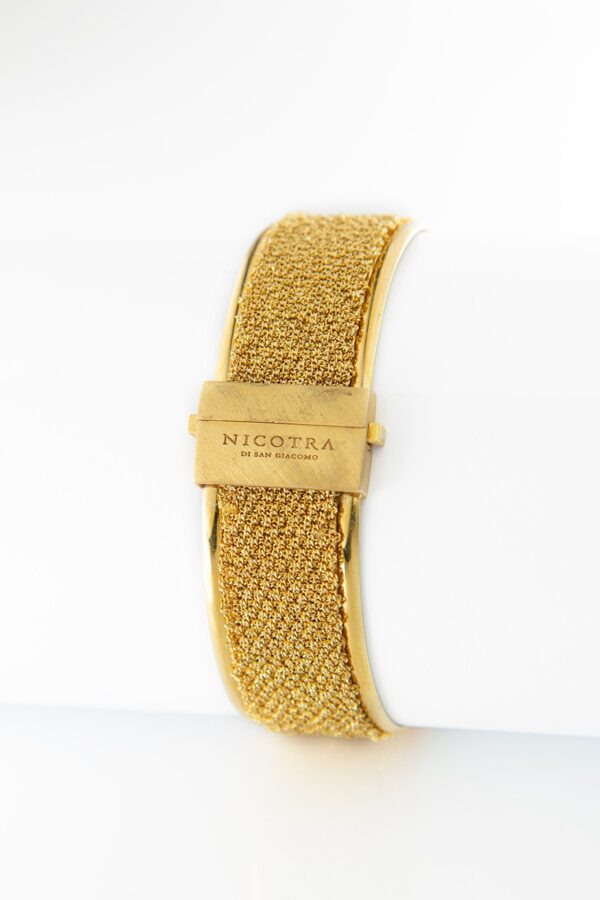 Bracciale SCHIAVA 2CM in Argento 925 bagno oro Giallo 18 Kt.