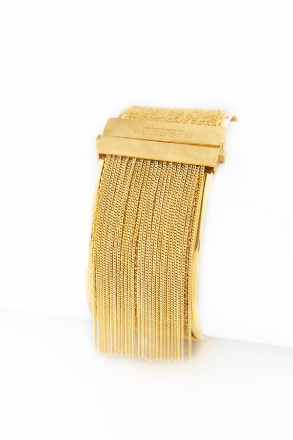 Bracciale SCHIAVA 3CM in Argento 925 bagno oro Giallo 18 Kt.